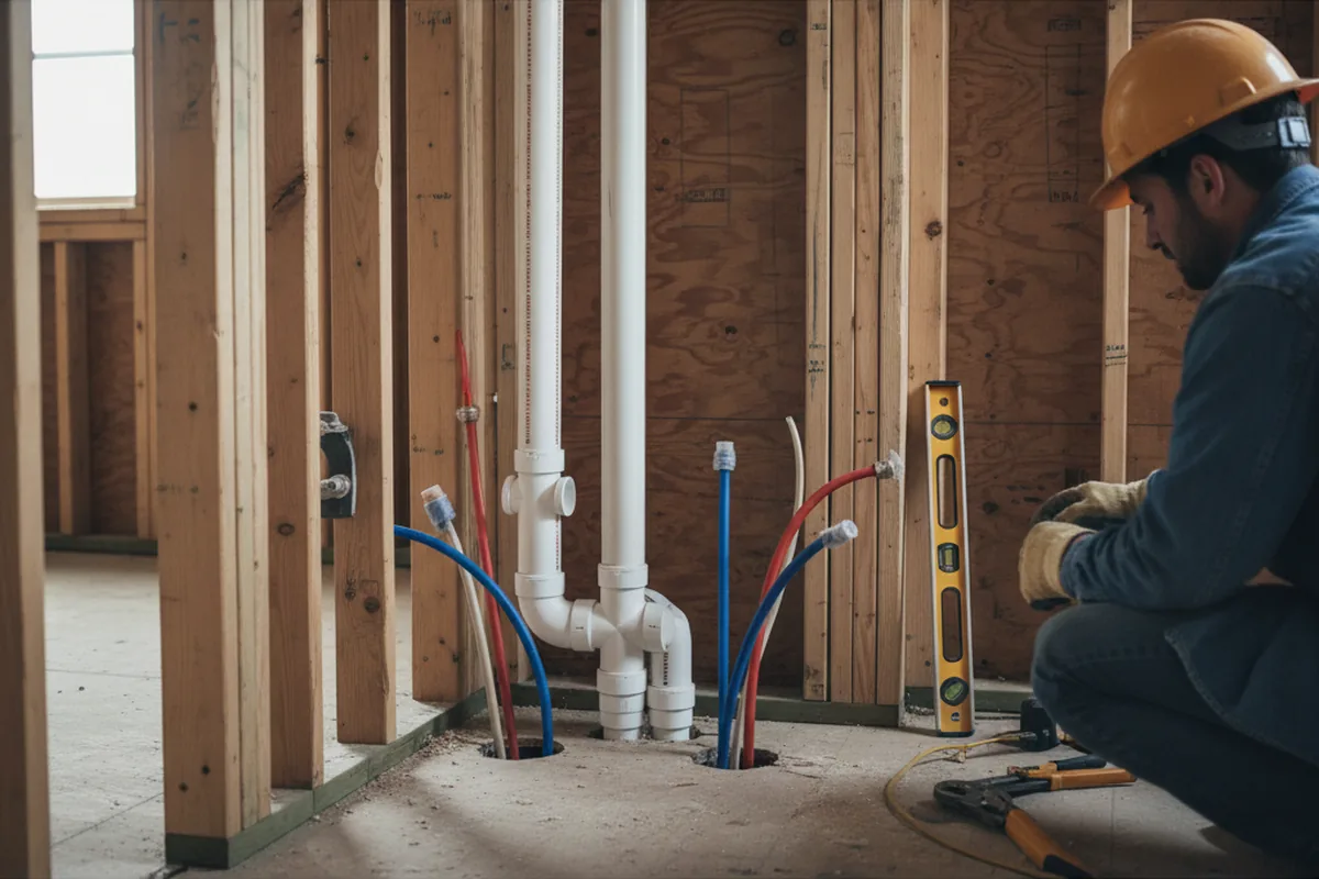 Drain and supply rough-in during Toilet Repair and Installation in South Elgin