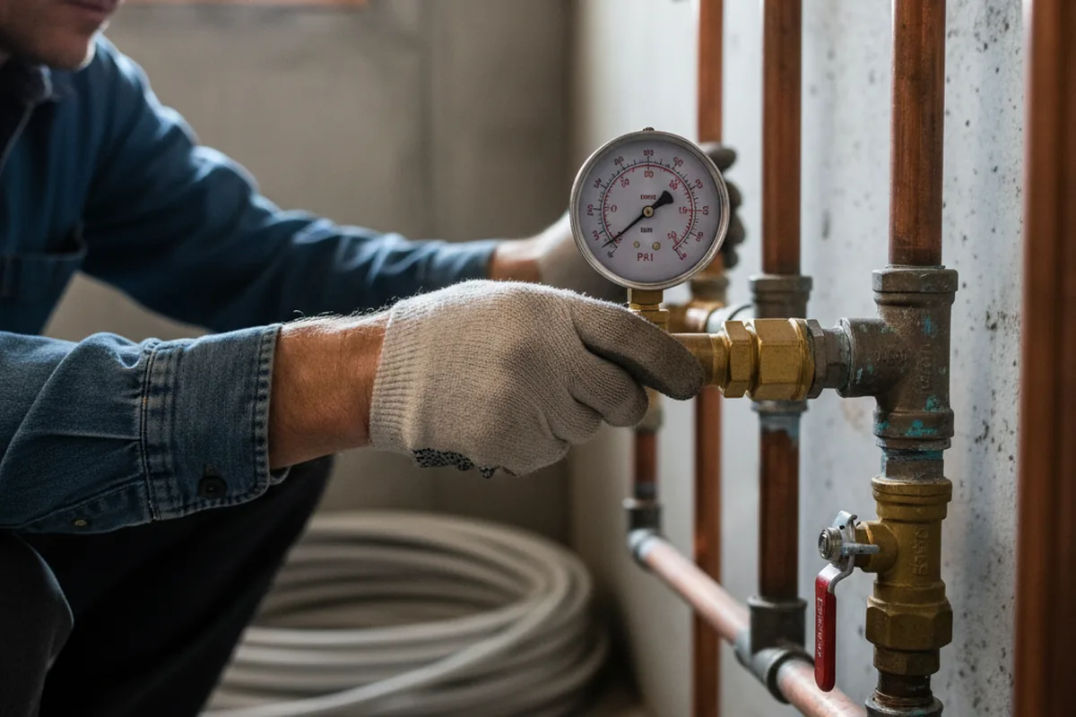 Pressure testing a repaired line during Water Line Repair in South Elgin